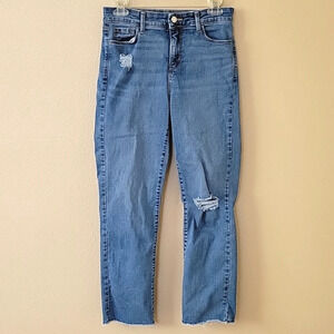 Denizen from Levi's Womens Distressed High Rise Ankle Straight Denim Jeans